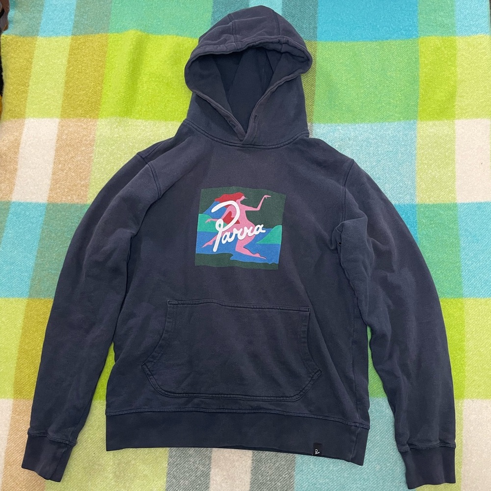 Parra faded grey sweatshirt hoodie